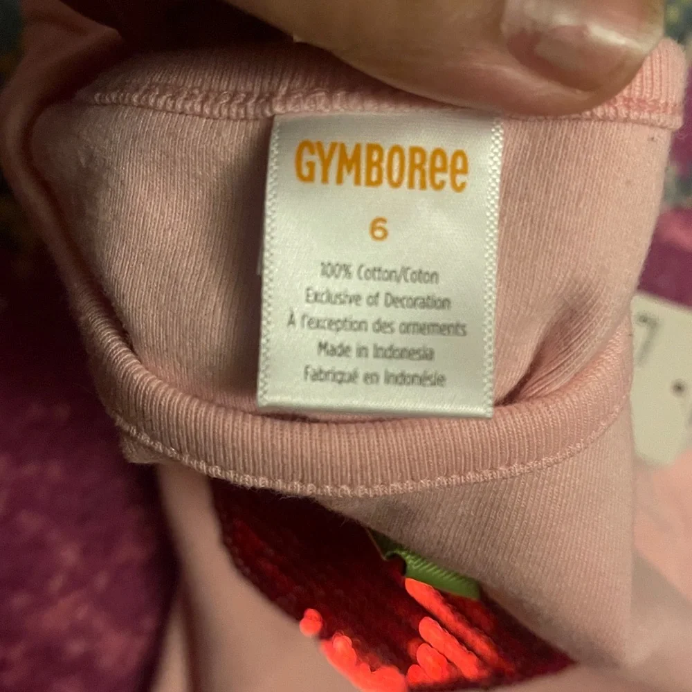 Gymboree Girls Sequin Apple Top